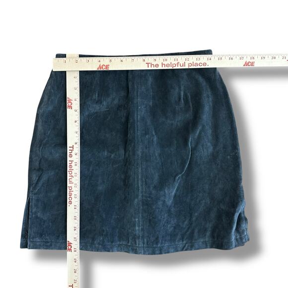 Vintage Wilsons Maxima Dark Gray Suede Leather Skirt Women’s Size 10 Classic 90s - Picture 3 of 9